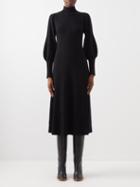 Cefinn - Eva Rib-knit Wool-blend Midi Dress - Womens - Black