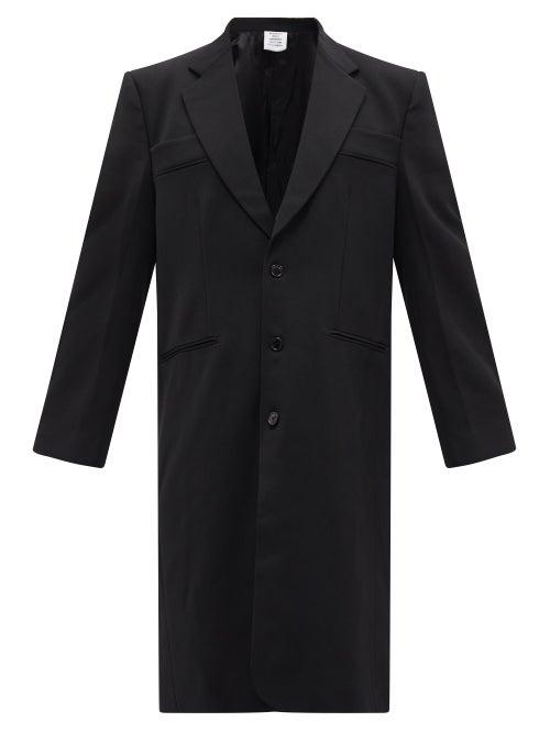 Vetements - Logo-tab Twill Coat - Mens - Black