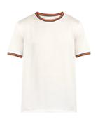 Matchesfashion.com Paul Smith - Artist Striped Trim Cotton T Shirt - Mens - White