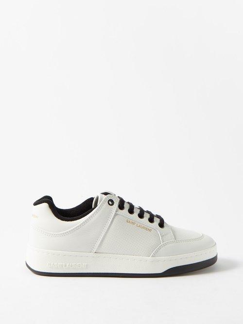 Saint Laurent - Sl/61 Leather Trainers - Womens - White Black