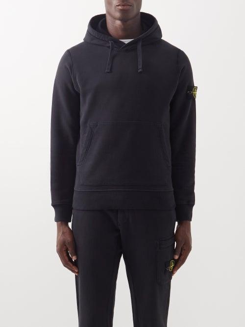 Stone Island - Garment-dyed Jersey Hooded Sweatshirt - Mens - Black