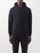 Stone Island - Garment-dyed Jersey Hooded Sweatshirt - Mens - Black