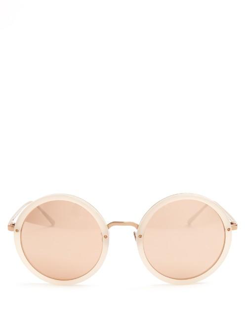 Linda Farrow Oversized Round Rose-gold Plated Sunglasses