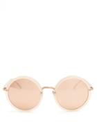Linda Farrow Oversized Round Rose-gold Plated Sunglasses