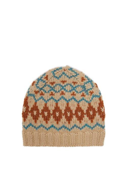Matchesfashion.com Acne Studios - Fair Isle Wool Hat - Womens - Blue