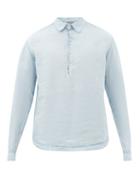 Barena Venezia - Pavan Linen-chambray Henley Shirt - Mens - Light Blue