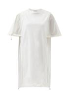 Moncler - Drawstring-toggle Shell-sleeved Cotton Dress - Womens - White