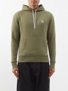 Maison Kitsun - Fox Head-patch Cotton-jersey Hoodie - Mens - Khaki