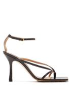 Matchesfashion.com Bottega Veneta - Squared Open-toe Leather Sandals - Womens - Black