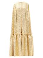 Matchesfashion.com Dolce & Gabbana - Ruffled Floral-brocade Cape - Womens - Yellow Gold