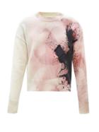 Alexander Mcqueen - Floral Splatter Wool-blend Sweater - Mens - Pink White