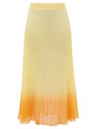 Matchesfashion.com Jacquemus - Helado Gradient Rib-knitted Midi Skirt - Womens - Orange Multi