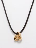 Otiumberg - Knot-pendant Cord Choker Necklace - Womens - Black Multi