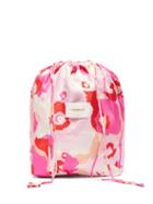 Matchesfashion.com La Doublej - Sack Peonia-print Silk-twill Drawstring Bag - Womens - Pink Multi