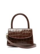 Matchesfashion.com By Far - Mini Crocodile-effect Leather Handbag - Womens - Dark Brown
