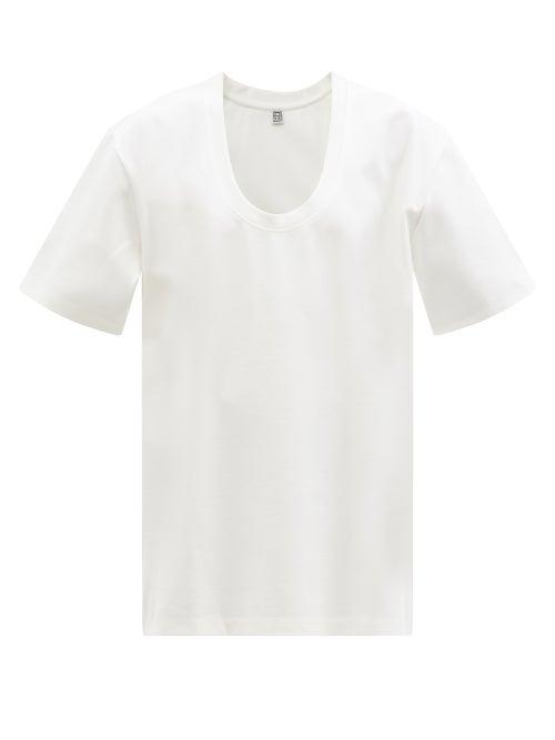 Matchesfashion.com Totme - Oversized Scoop-neck Jersey T-shirt - Womens - White