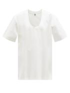 Matchesfashion.com Totme - Oversized Scoop-neck Jersey T-shirt - Womens - White