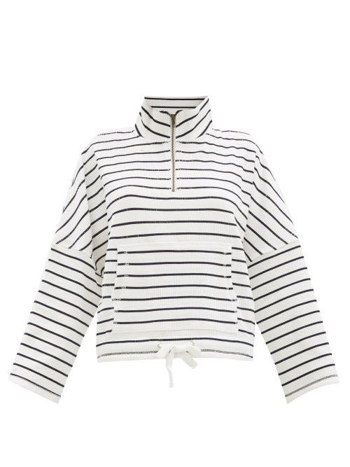 Matchesfashion.com The Upside - Tiena High-neck Striped Jersey Sweatshirt - Womens - White Stripe