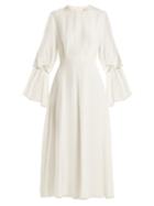 Roksanda Ophelia Puff-sleeved Silk Midi Dress
