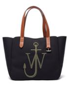 Matchesfashion.com Jw Anderson - Belt Anchor-embroidered Canvas Tote Bag - Mens - Black Multi
