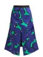 Matchesfashion.com Marni - Spangled Print A Line Crepe Skirt - Womens - Blue Print