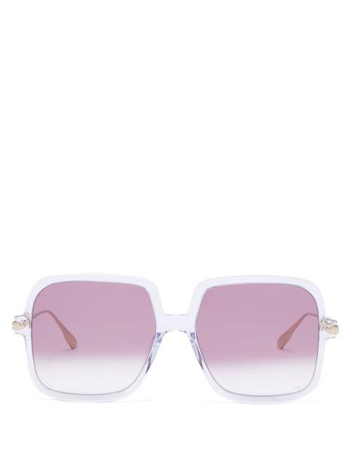 Matchesfashion.com Dior - Diorlink1 Square Acetate Sunglasses - Womens - Clear