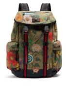 Matchesfashion.com Gucci - Floral Snake Print Backpack - Mens - Multi