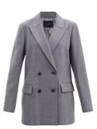 Matchesfashion.com Joseph - Jorgan Double-breasted Wool Blend-flannel Jacket - Womens - Grey