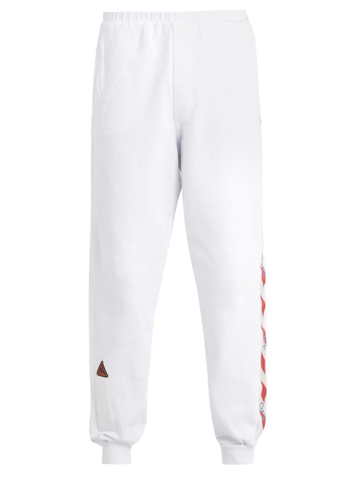 Off-white Tape-trimmed Cotton Track Pants
