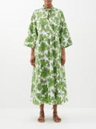 Emilia Wickstead - Lovie Rose-print Cotton-poplin Kaftan - Womens - Green White
