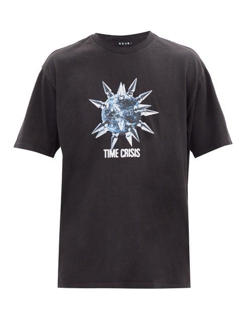 Matchesfashion.com Ksubi - Time Crisis Cotton-jersey T-shirt - Mens - Black Multi