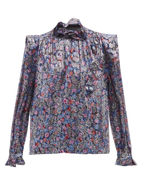 Isabel Marant - Chandraya Paisley-print Silk-blend Blouse - Womens - Black Multi