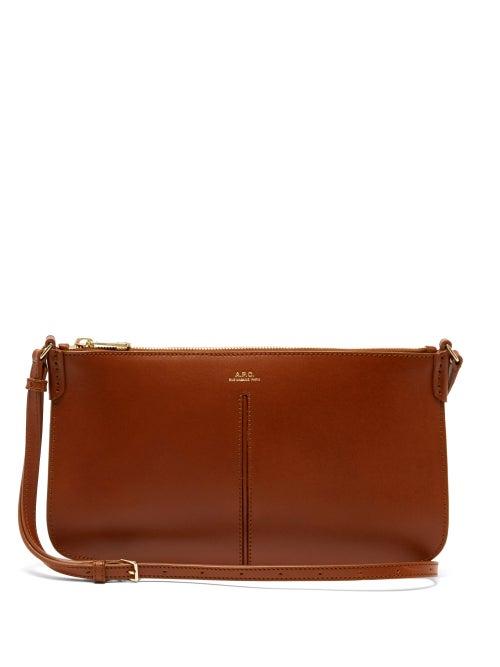 Ladies Bags A.p.c. - Betty Leather Shoulder Bag - Womens - Tan