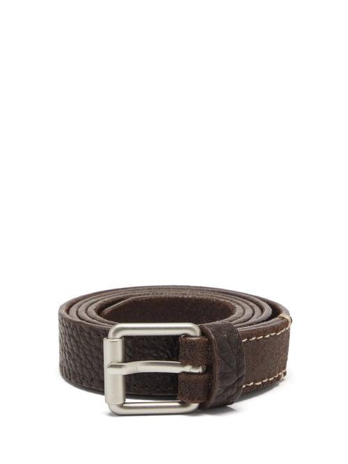 Mens Accessories Lemaire - Full-grain Leather Belt - Mens - Brown