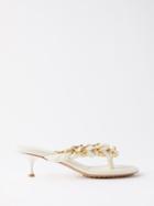 Bottega Veneta - Dot 55 Braided Chain Strap Leather Sandals - Womens - Cream