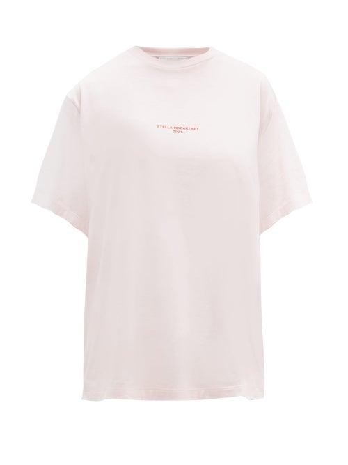 Matchesfashion.com Stella Mccartney - Logo Print Cotton T Shirt - Womens - Light Pink
