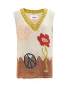 Matchesfashion.com Story Mfg. - Party V-neck Cotton Sleeveless Sweater - Womens - Multi