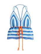 Matchesfashion.com My Beachy Side - Serena Crochet Halter Crop Top - Womens - Blue Multi
