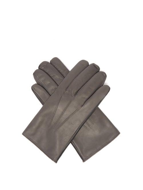 Matchesfashion.com Paul Smith - Bi-colour Leather Gloves - Mens - Grey
