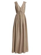 Matchesfashion.com Loup Charmant - Sirena Silk Maxi Dress - Womens - Beige
