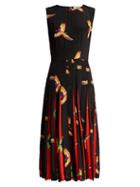 Matchesfashion.com Diane Von Furstenberg - Talita Aurora Print Silk Dress - Womens - Black Multi