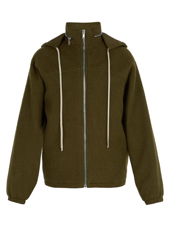 Rick Owens Zip-through Boiled-wool Windbreaker