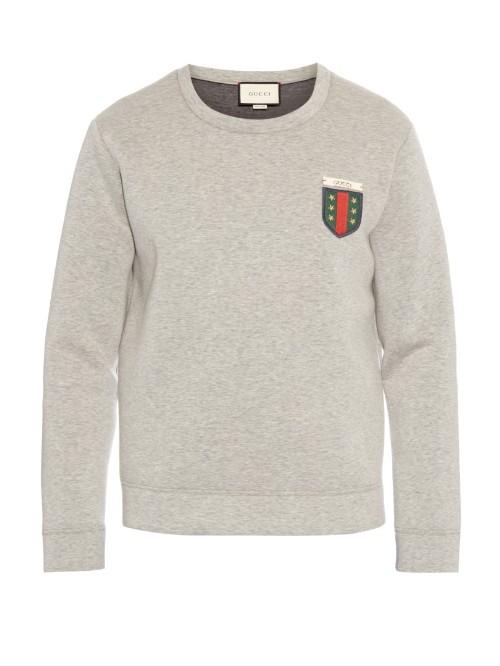 Gucci Logo-appliqu Crew-neck Neoprene Sweatshirt