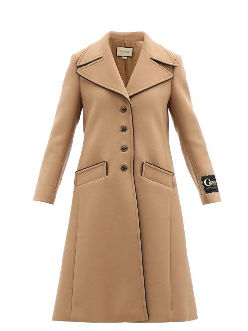 Gucci - Single-breasted Wool-blend Coat - Womens - Camel