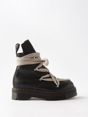 Rick Owens X Dr. Martens - Quad Sole Leather Boots - Mens - Black