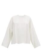 Matchesfashion.com Raey - Dropped Shoulder Crepe Top - Womens - Ivory