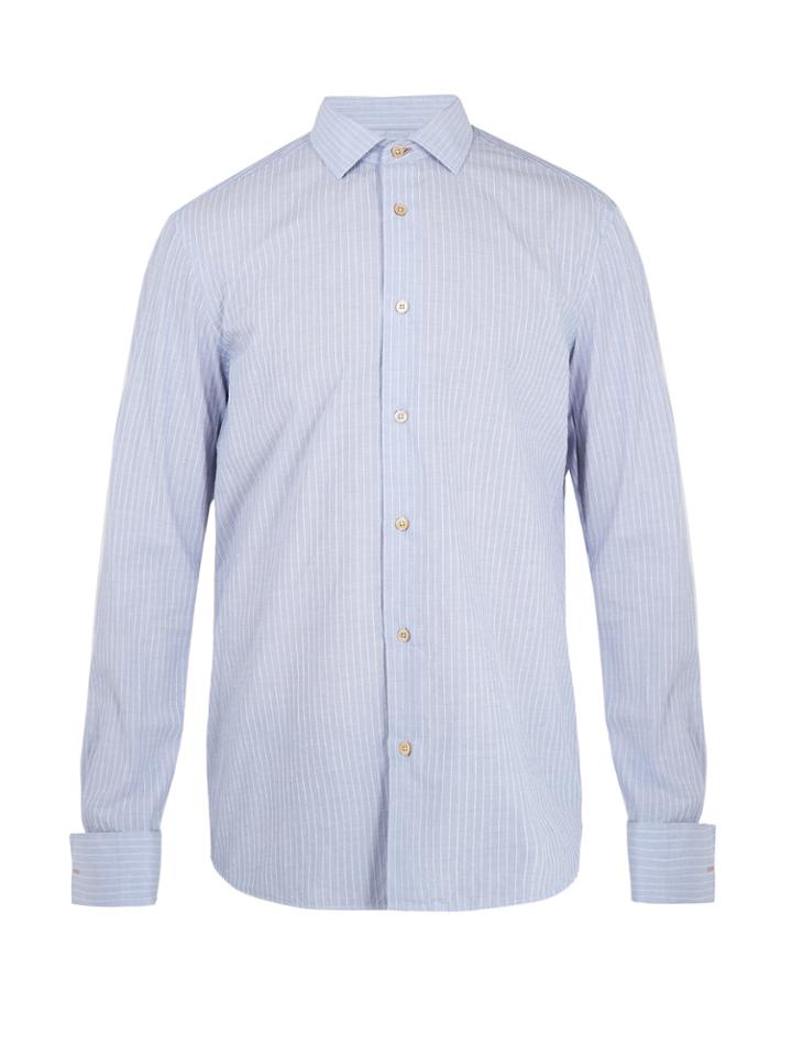 Paul Smith Double-cuff Striped Cotton Shirt