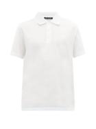 Matchesfashion.com Versace - Medusa Head Embroidered Cotton Piqu Polo Shirt - Mens - White