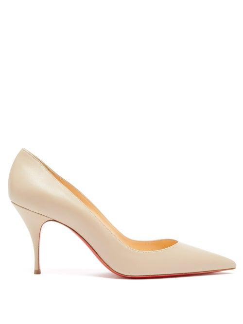 Matchesfashion.com Christian Louboutin - Clare 80 Leather Pumps - Womens - Nude