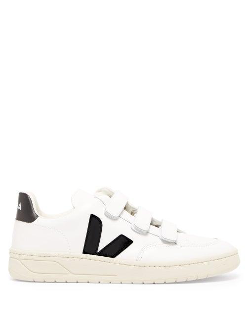 Matchesfashion.com Veja - V-lock Velcro-strap Leather Trainers - Womens - White Black